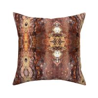 Boho ethnic mirrored kaleidoscope of earthy hues, light, large