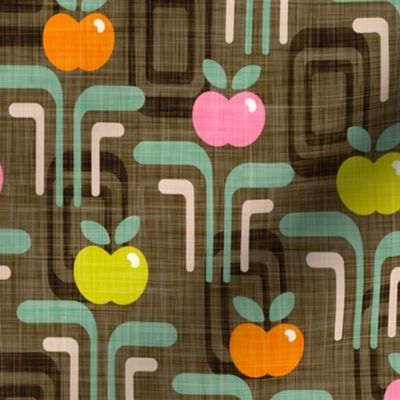 retro apples with linen texture