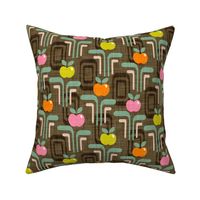 retro apples with linen texture