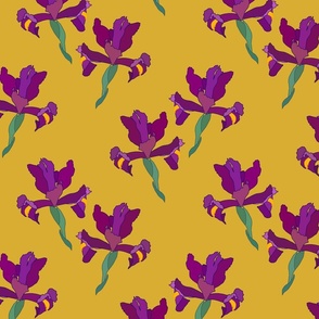 Iris Flutter! (Violet/Plum) - antique gold, medium 