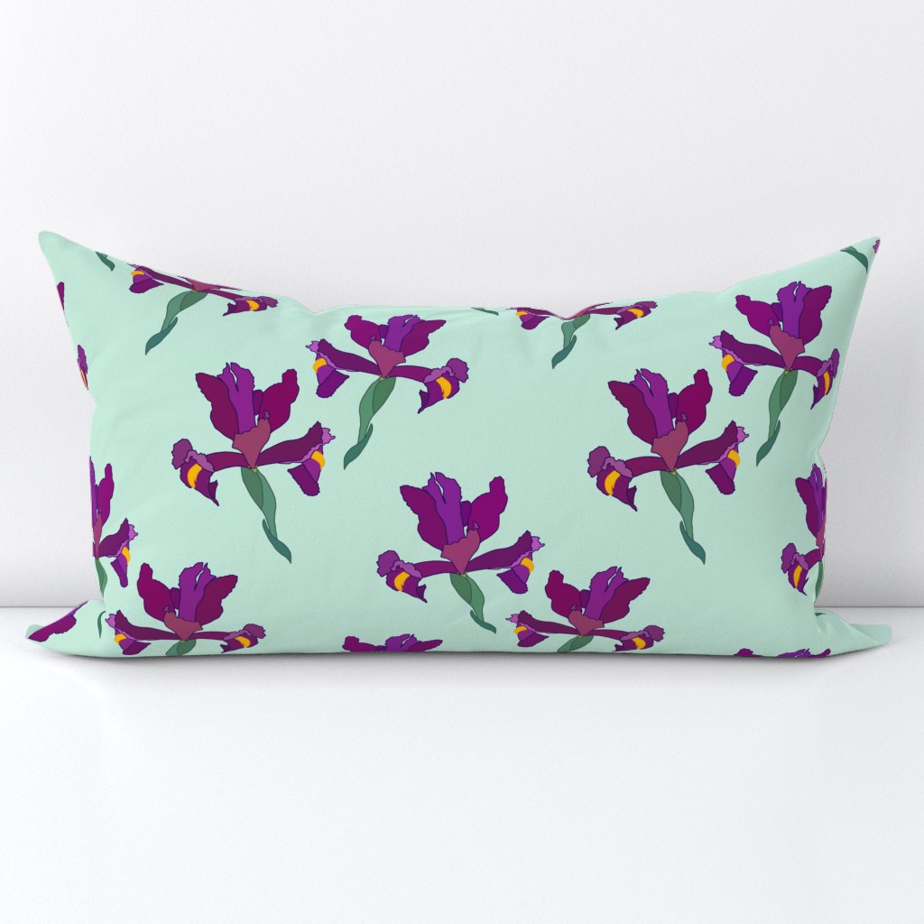 Iris Flutter! (Violet/Plum) - sea glass green, medium 