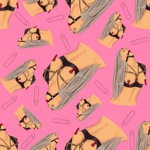BDSM Nude Woman Pattern Pink