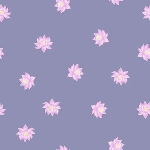 Pink Lotus Flowers on Lilac Purple