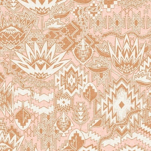 protea aztec iznik ikat nude + blush pink mottled textural look
