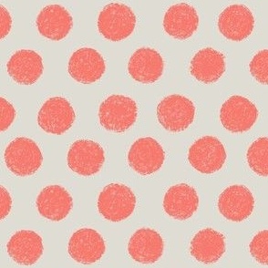 Coral Moth Wing Polka Dot on cream