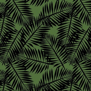 palm leaf black on olive