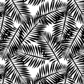 palm leaf black on white