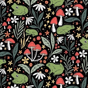 Toads and toadstools - muted - dark - medium