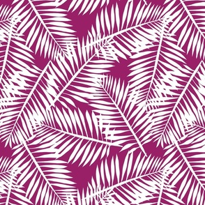 palm leaf white on magenta 