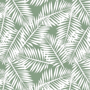 palm leaf white on sage