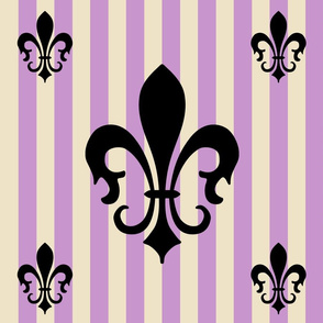 Fleur de Lis Stripe Pink Lavender