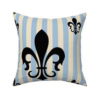 Fleur de Lis Stripe Blue-Gray