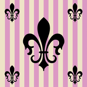 Fleur de Lis Stripe Pink