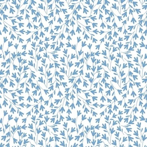 Beekeeping Gnomes tossed floral blueon white