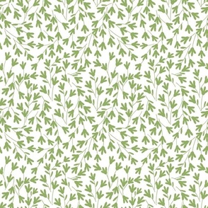 Beekeeping Gnomes tossed floral green on white
