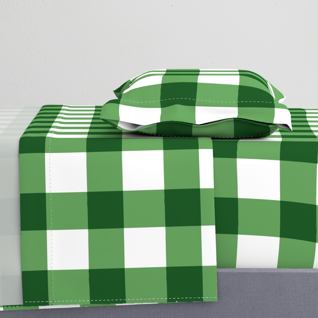 Green Buffalo Plaid | Traditional Large Green Square Checks