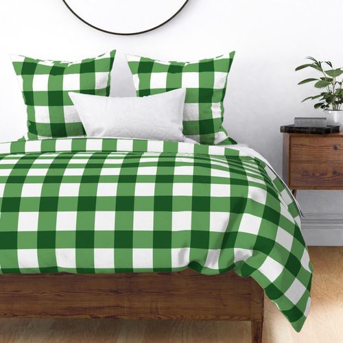 Green Buffalo Plaid | Traditional Large Green Square Checks