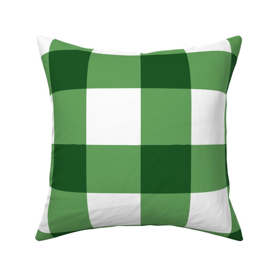 Green Buffalo Plaid | Traditional Large Green Square Checks