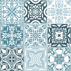 Bold tiles - blue - large scale