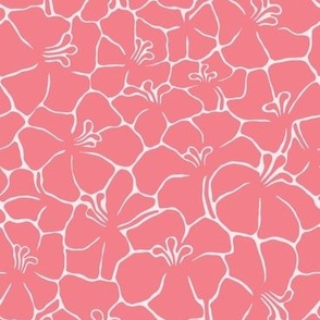 Medium Bold Minimalism Floral Abstract Mosaic Coral Pink