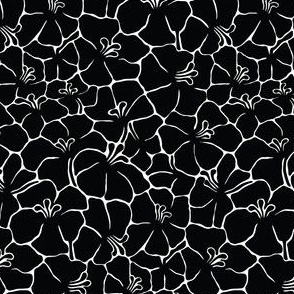 Small Bold Minimalism Floral Abstract Mosaic Black White