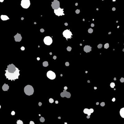 Splatter Dots - Black White & Gray
