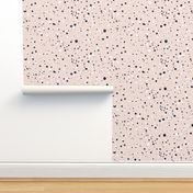 Splatter Dots - Blush Pink, Navy Blue & White