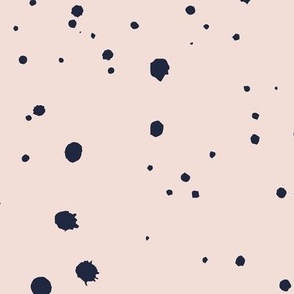 Splatter Dots - Blush Pink & Navy Blue