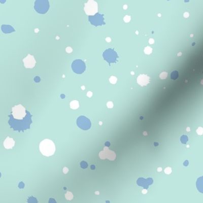 Splatter Dots - Mint Blue, Periwinkle & White