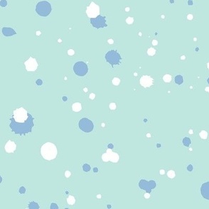 Splatter Dots - Mint Blue, Periwinkle & White