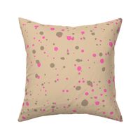 Splatter Dots - Nude, Hot Pink & Taupe