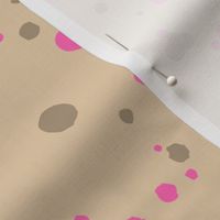 Splatter Dots - Nude, Hot Pink & Taupe