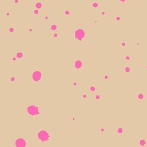Splatter Dots - Nude & Hot Pink