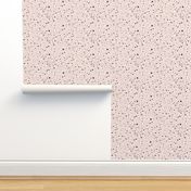 Splatter Dots - Blush Pink, Navy Blue & White - Small Scale