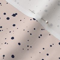 Splatter Dots - Blush Pink & Navy Blue - Small Scale