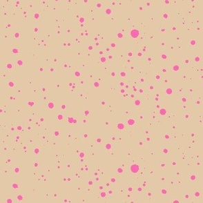 Splatter Dots - Nude & Hot Pink - Small Scale