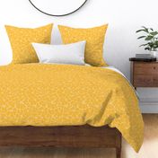 Large Bold Minimalism Floral Abstract Mosaic Golden Yellow