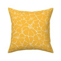 Large Bold Minimalism Floral Abstract Mosaic Golden Yellow