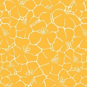 Medium Bold Minimalism Floral Abstract Mosaic Golden Yellow