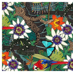 amazon jungle teal tea towel