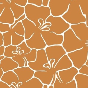 Large Bold Minimalism Floral Abstract Mosaic Burnt Sienna