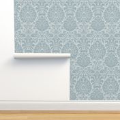 damask with lions, sea glass 12W