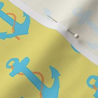 Mini Anchors in Yellow + Aqua