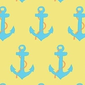 Mini Anchors in Yellow + Aqua