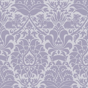 damask with lions, lavender 12W