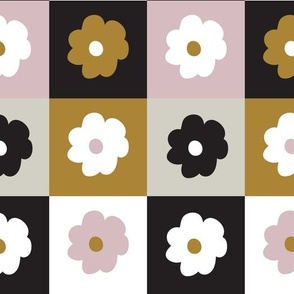 Booboo Collective - Pop Art Mod Blossoms Color Block Grid