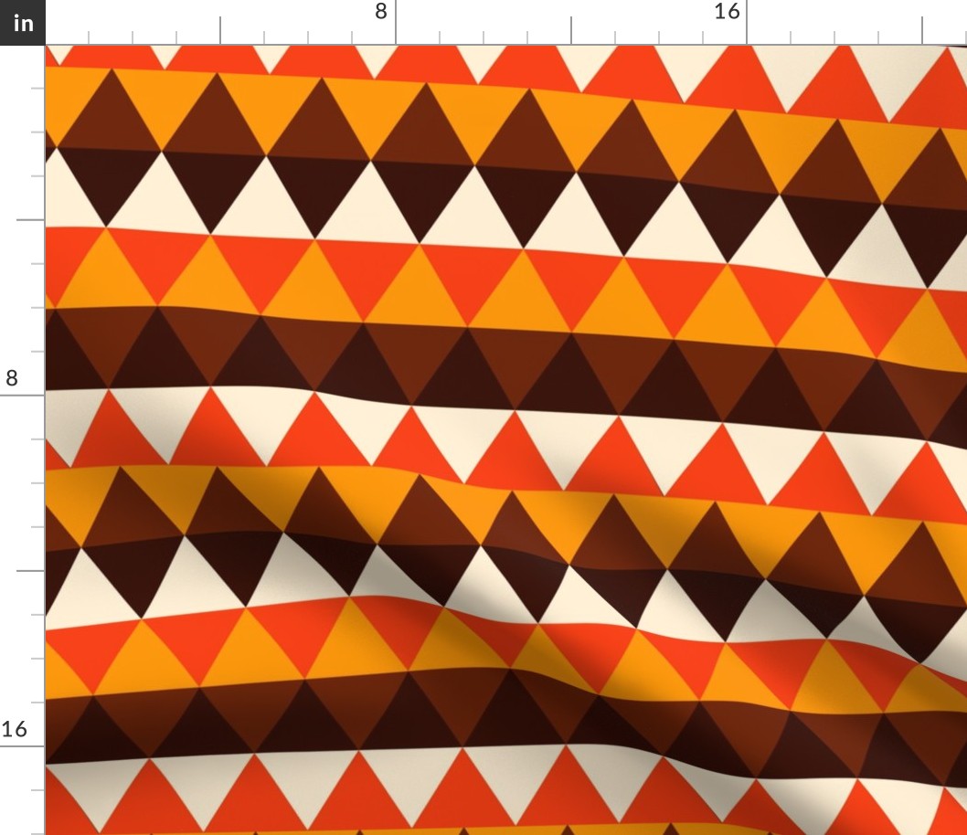 Boho triangles pattern yellow orange brown