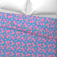 pink elephant fabric BLUE