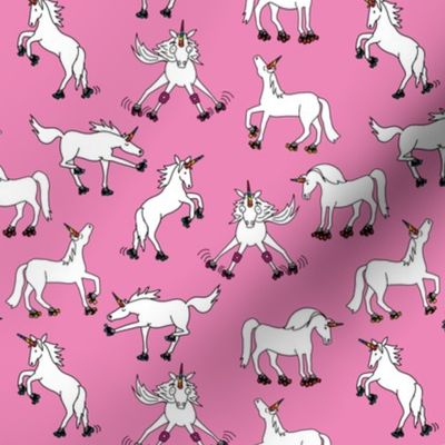 Unicorns Roller Skating, Pink by Brittanylane