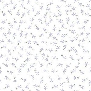 Cabin Meadow - Ditsy Extra Small Light Purple Flowers on a white unprinted background